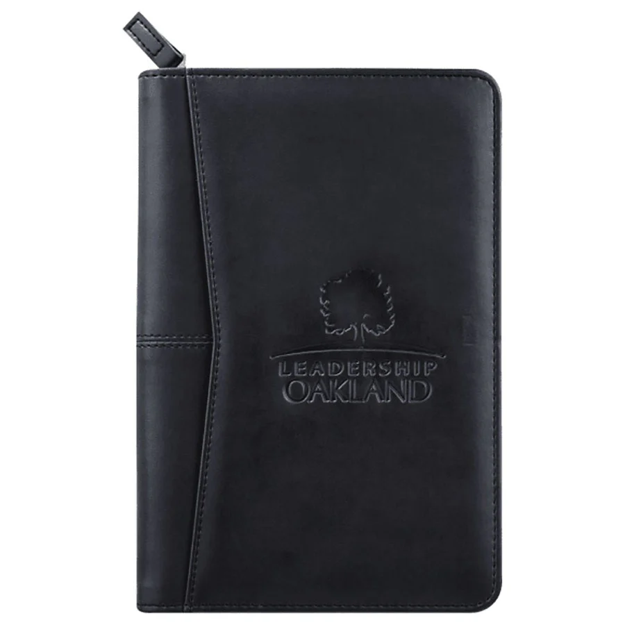 Leed's Black Pedova Jr. Zippered Padfolio with FSC Mix Paper - Image 2