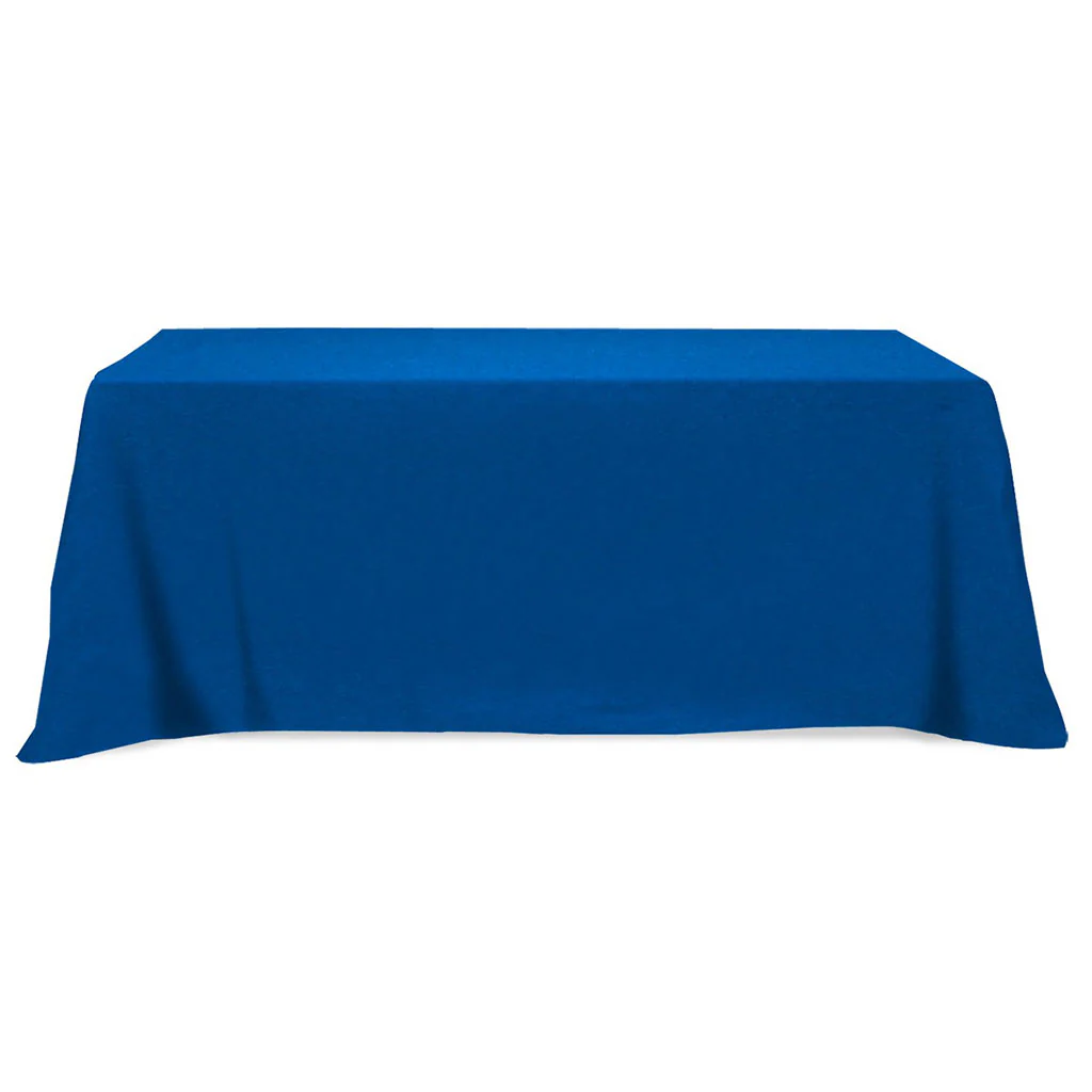 Hit Royal Blue Flat Poly/Cotton 3-Sided Table Cover- Fits 8' Standard Table