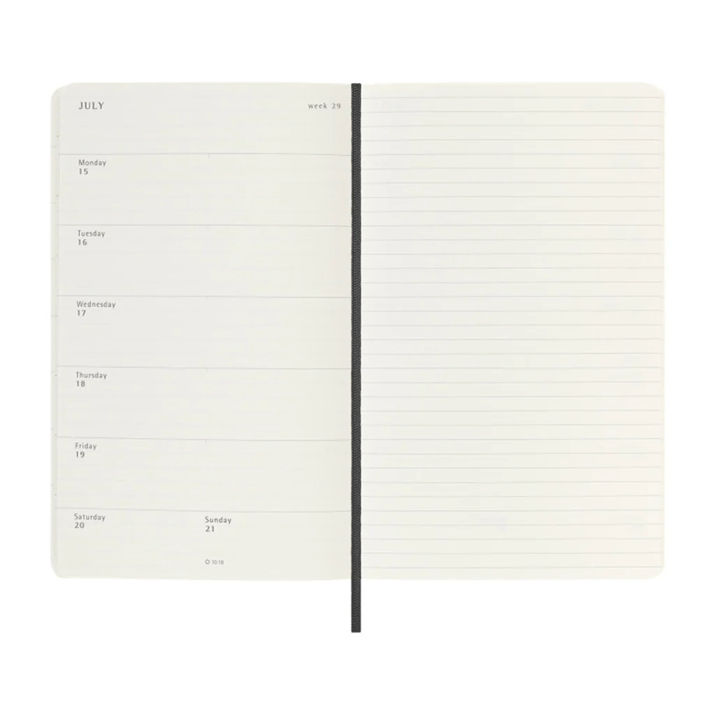 Moleskine Black Soft Cover Large 12-Month Weekly 2025 Planner - Image 3