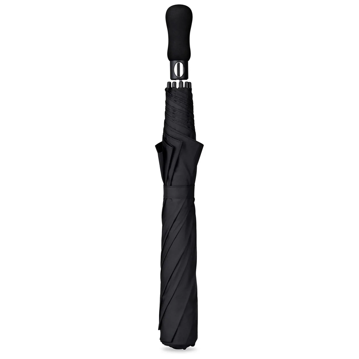 Elements Black 58" Recycled Auto Open Travel Folding Umbrella - Image 4