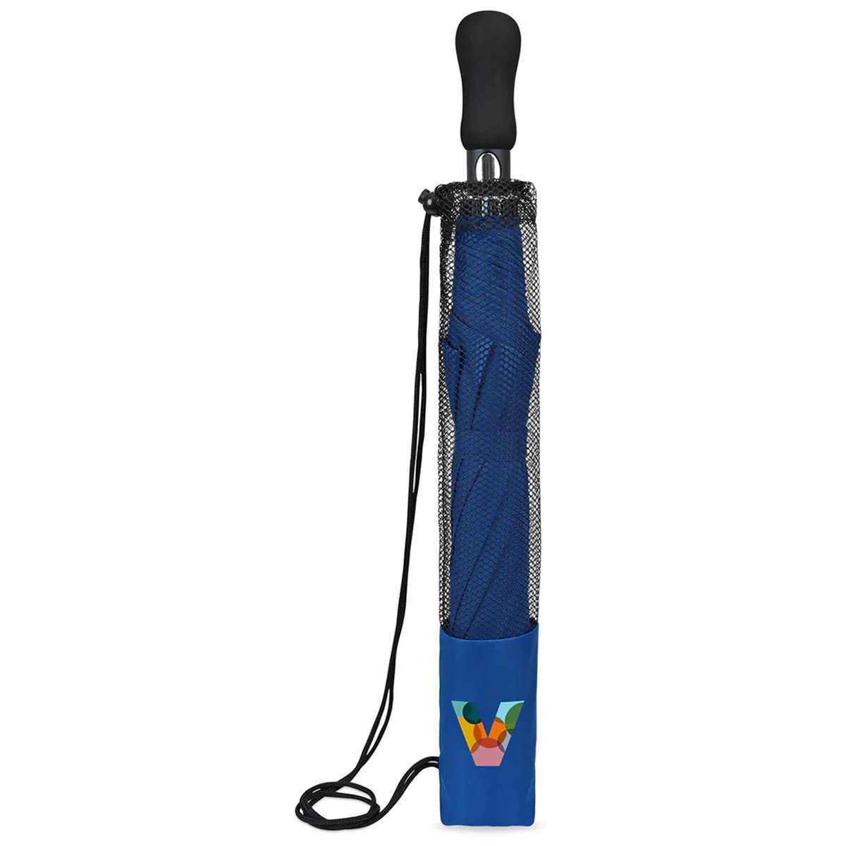 Elements Royal Blue 58" Recycled Auto Open Travel Folding Umbrella - Image 3