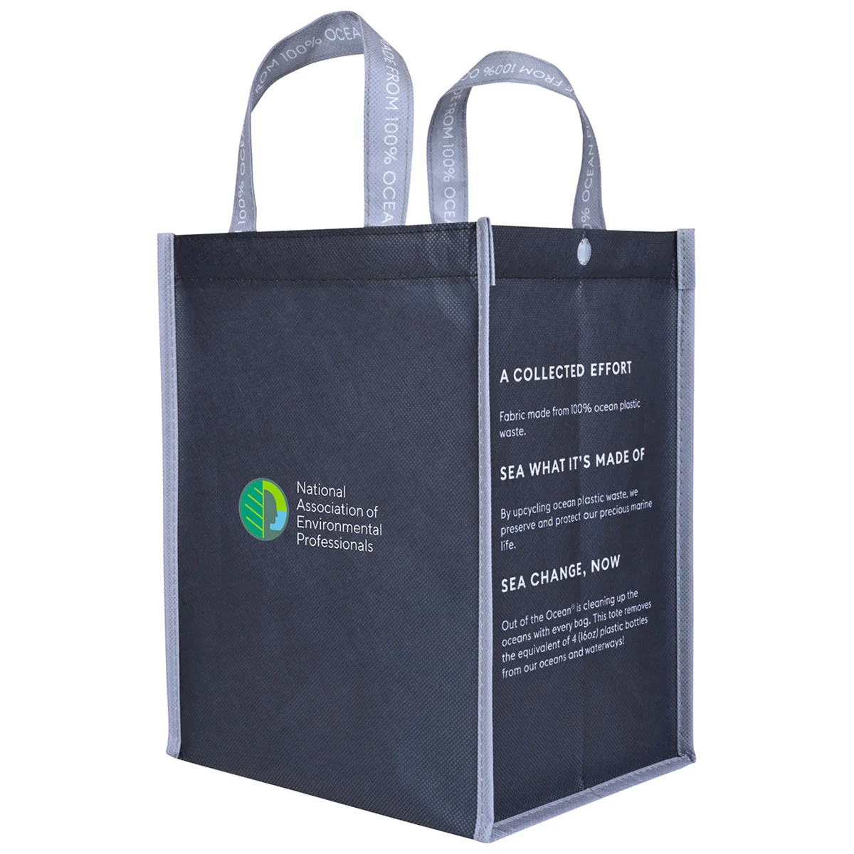 Out of the Ocean Black Reusable Lunch Shopper with Click N' Stay - Image 3