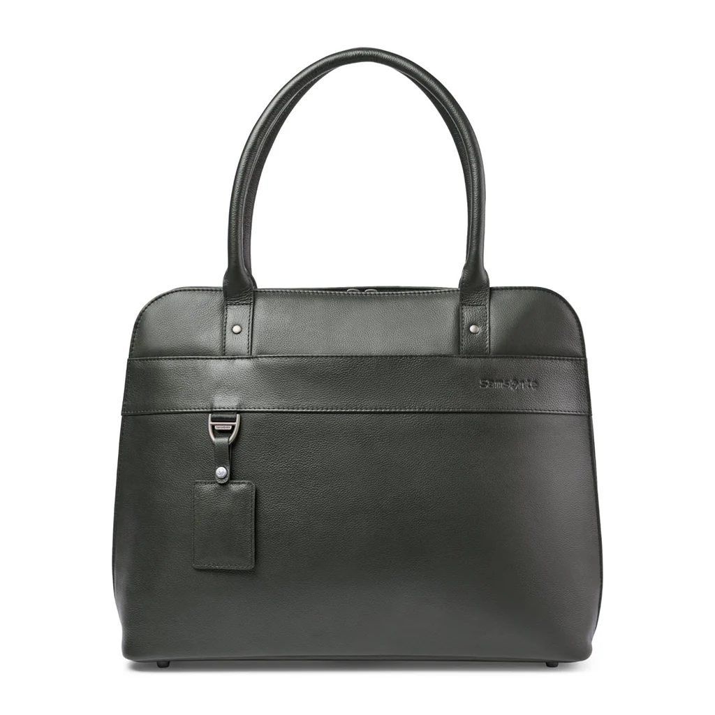 Samsonite Black Leather Laptop Tote - Image 7