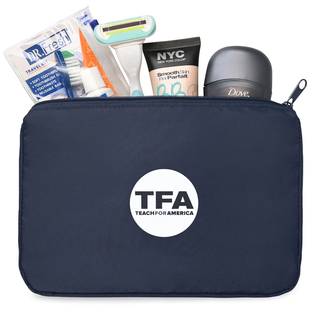 Gemline Navy Arlo rPET Zippered Pouch - Image 4