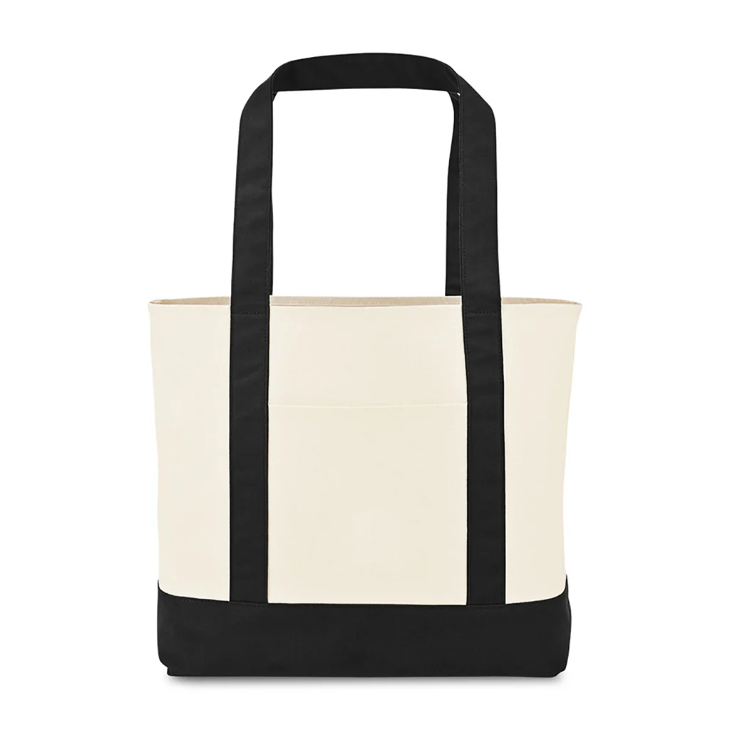 Gemline Black Large Canvas Tote - Image 2