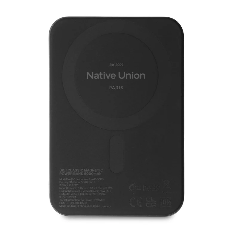 Native Union Black (RE)Classic Magnetic Power Bank 5000mAh - Image 2