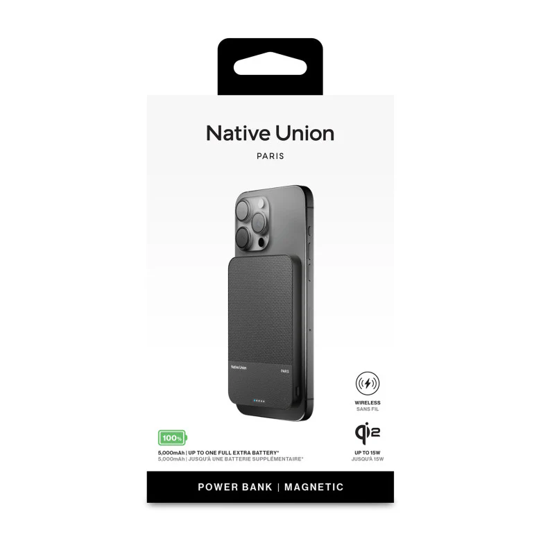 Native Union Black (RE)Classic Magnetic Power Bank 5000mAh - Image 4
