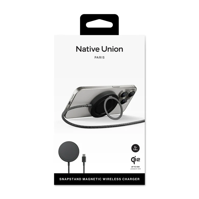 Native Union Black Snapstand Qi2 Wireless Charger - Image 4