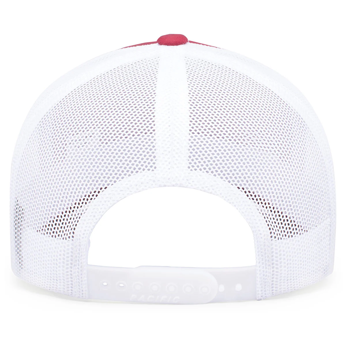 Pacific Headwear Cardinal/White/Cardinal Snapback Trucker Mesh Cap - Image 2