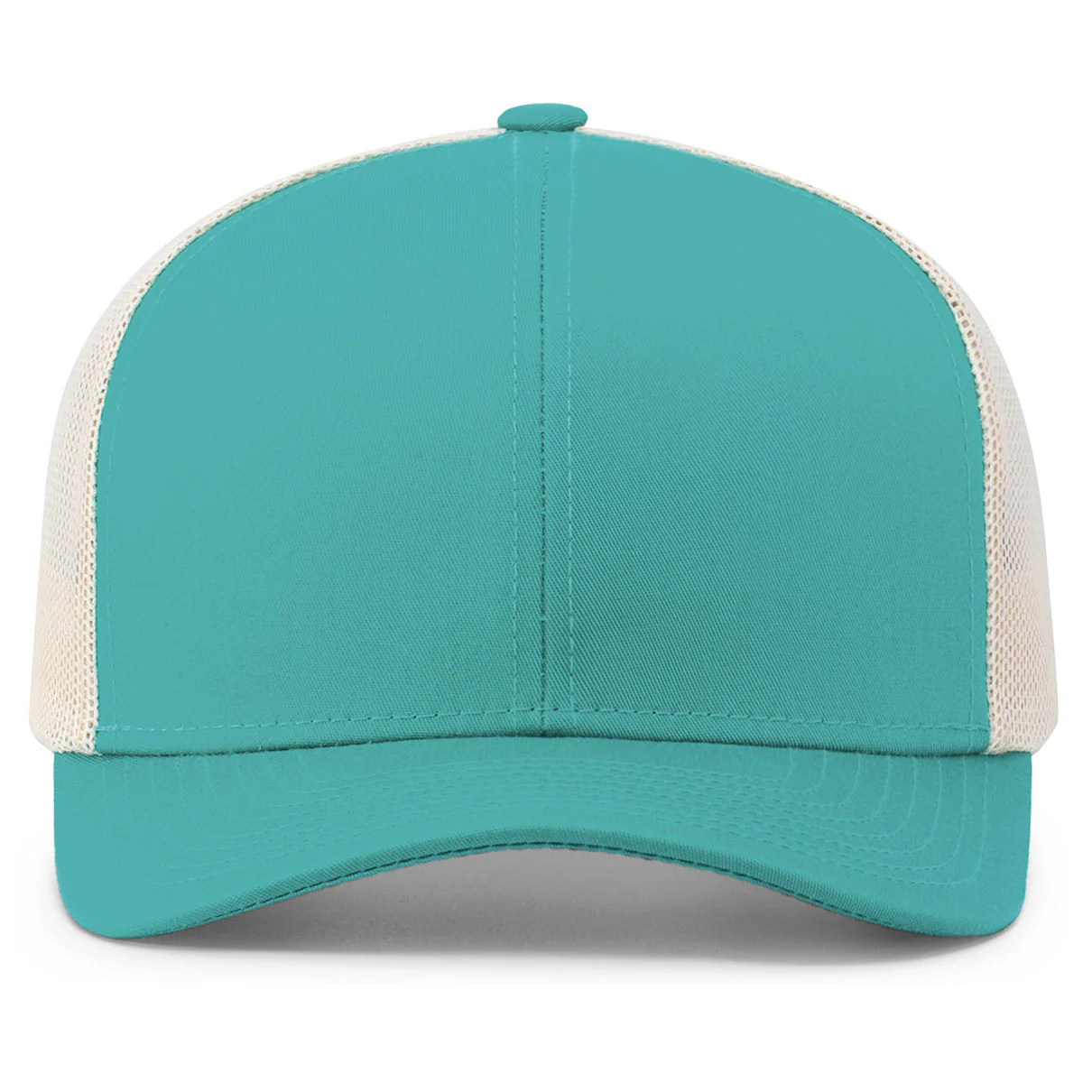 Pacific Headwear Jaguar Teal/Beige/Jaguar Teal Snapback Trucker Mesh Cap - Image 3