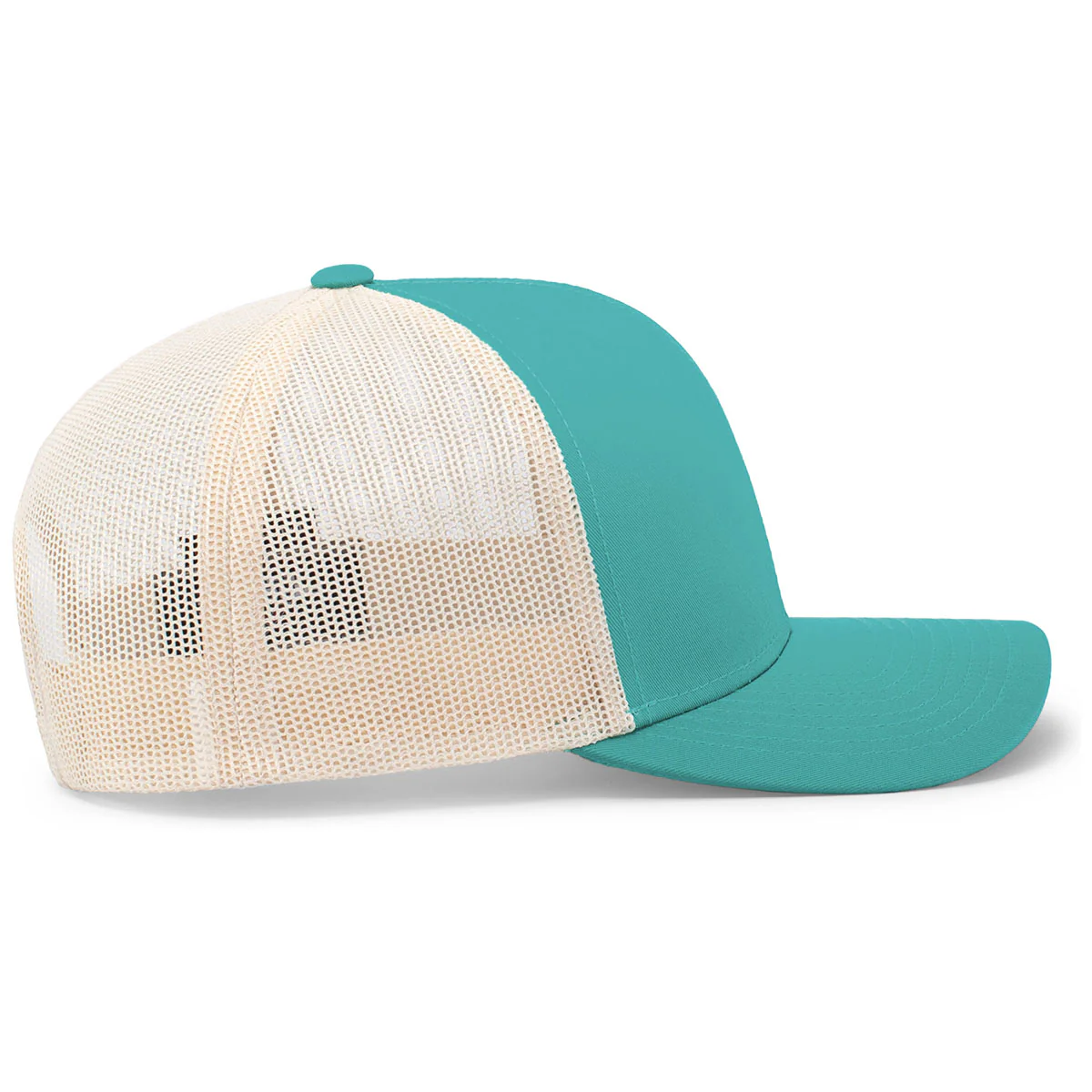 Pacific Headwear Jaguar Teal/Beige/Jaguar Teal Snapback Trucker Mesh Cap - Image 5