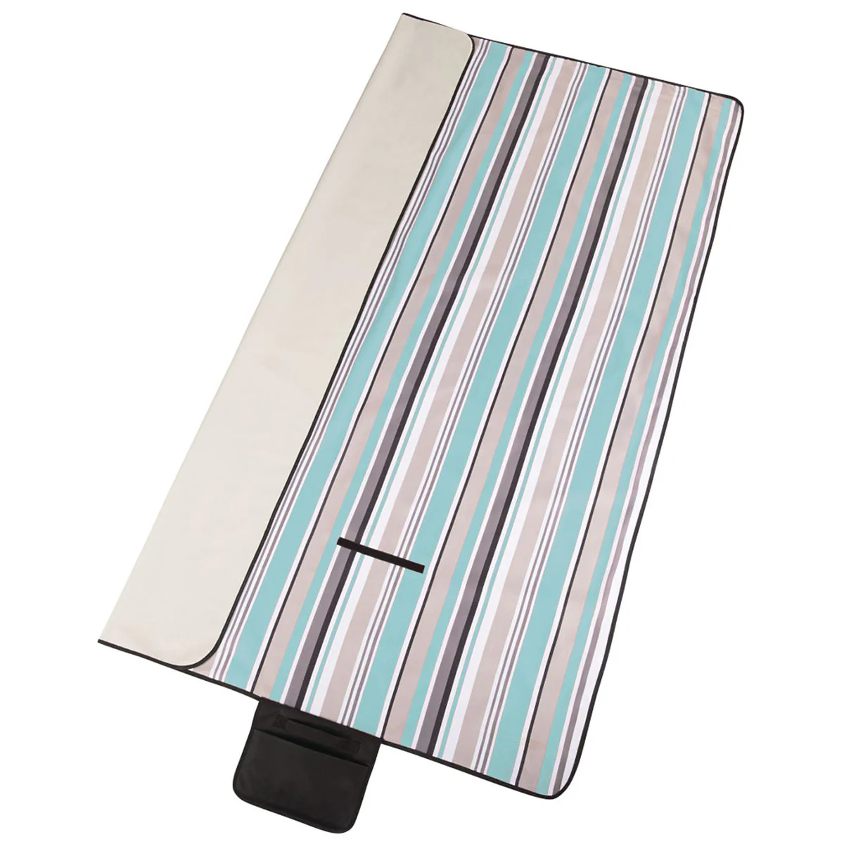 Leed's Mint Green Oversized Striped Picnic and Beach Blanket - Image 2