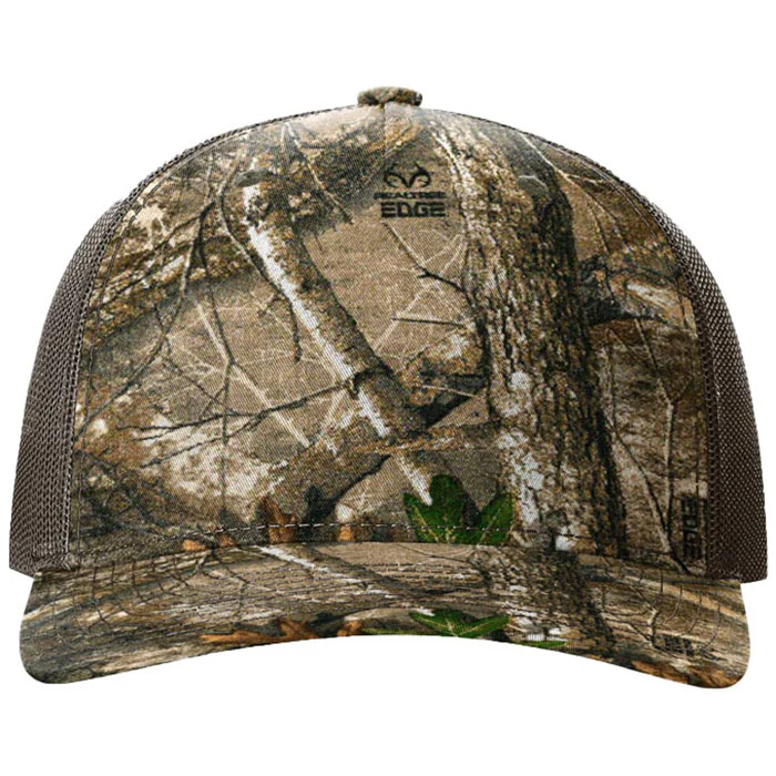 Richardson Realtree Edge/Brown Printed Five-Panel Trucker - Image 2