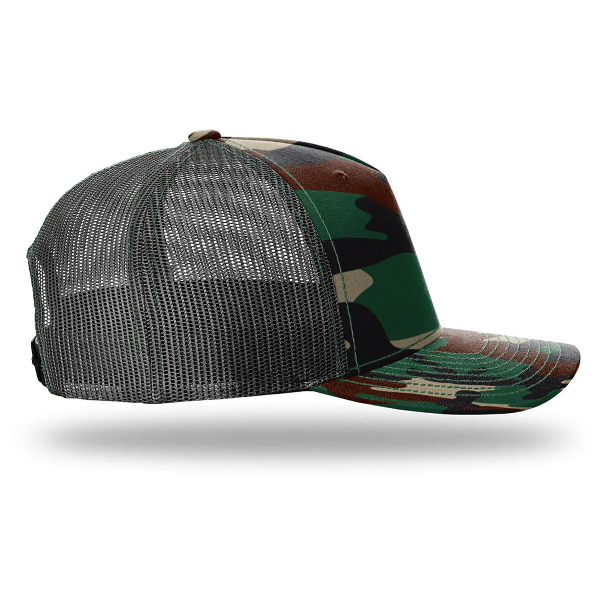 Richardson Green Camo/Black Printed Five-Panel Trucker - Image 4