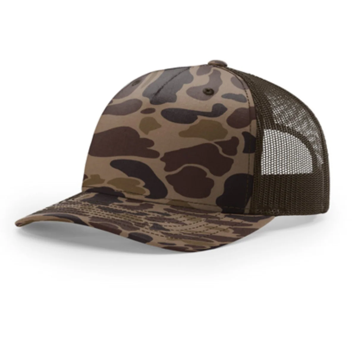 Richardson Bark Duck Camo/Brown Printed Five-Panel Trucker - Image 2