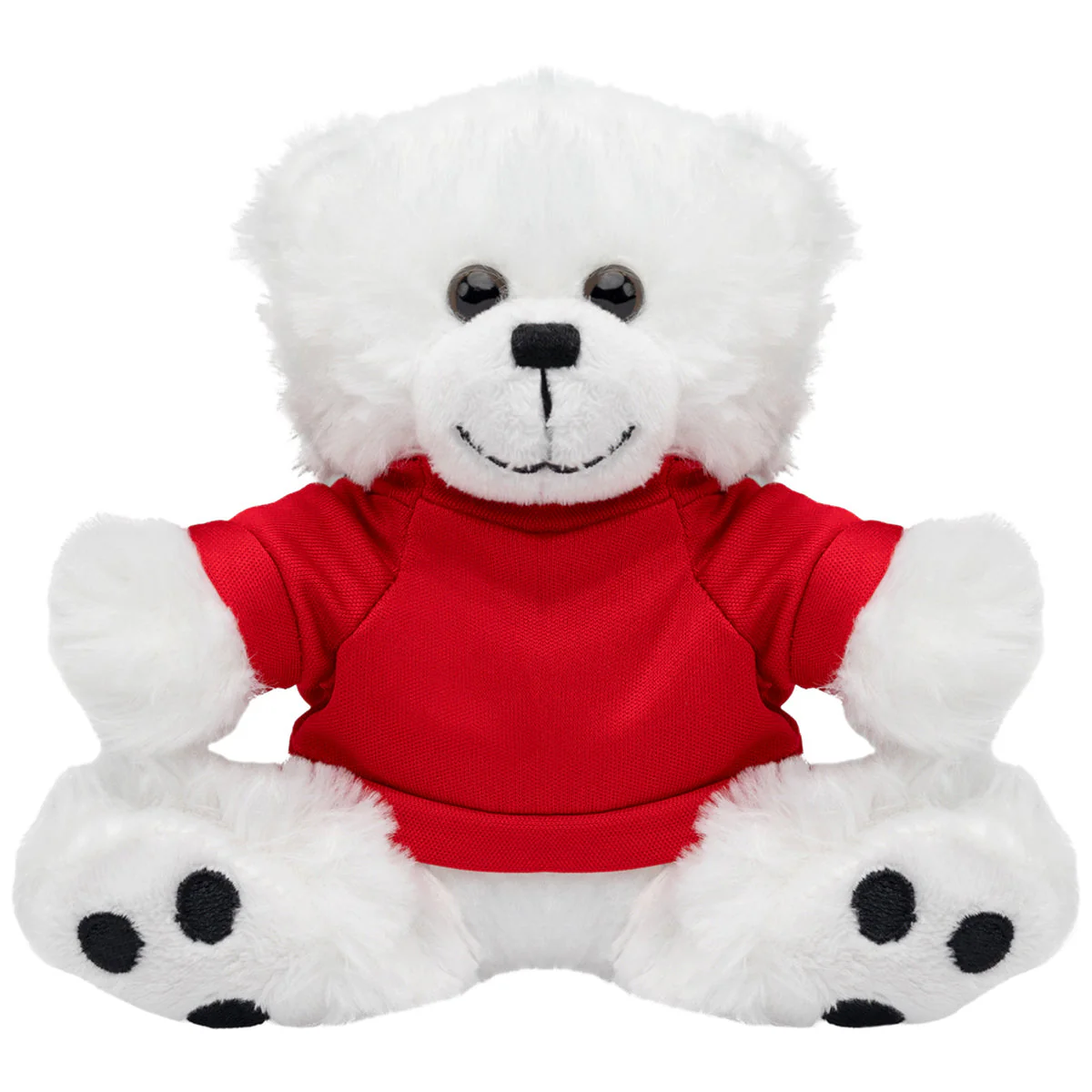 Hit 8 1/2" Big Paw White Bear with Red T-Shirt