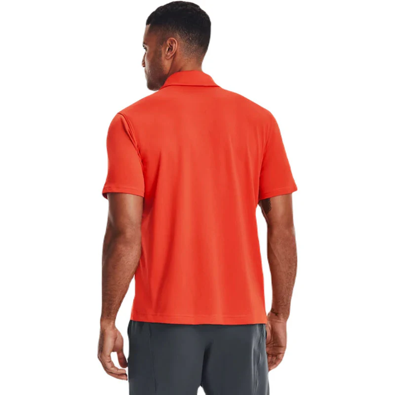 Under Armour Men's Dark Orange/White Tech Team Polo - Image 4