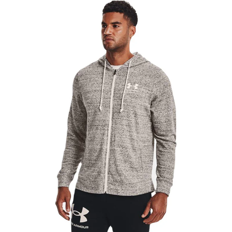 Under Armour Men's Onyx White/Onyx White Rival Terry Full-Zip - Image 3