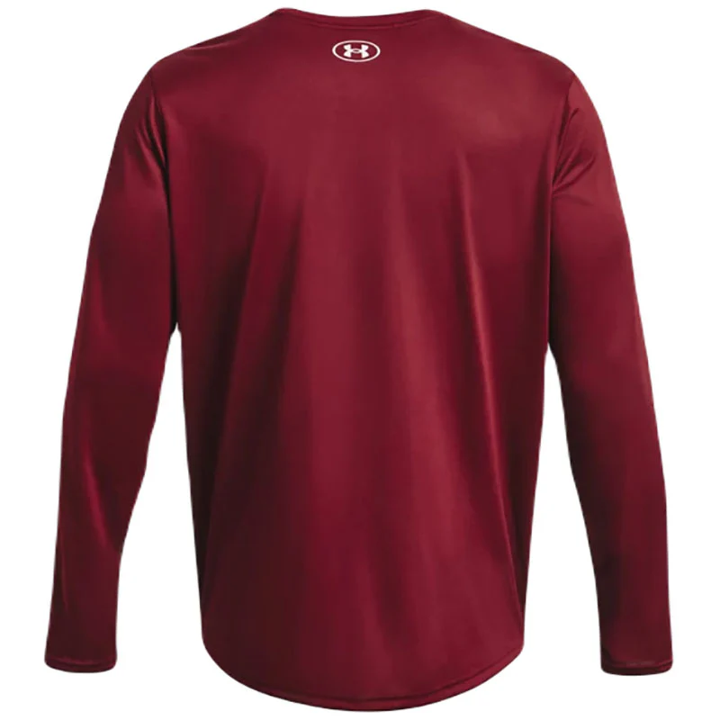 Under Armour Men's Cardinal/White Team Tech Long Sleeve - Image 2