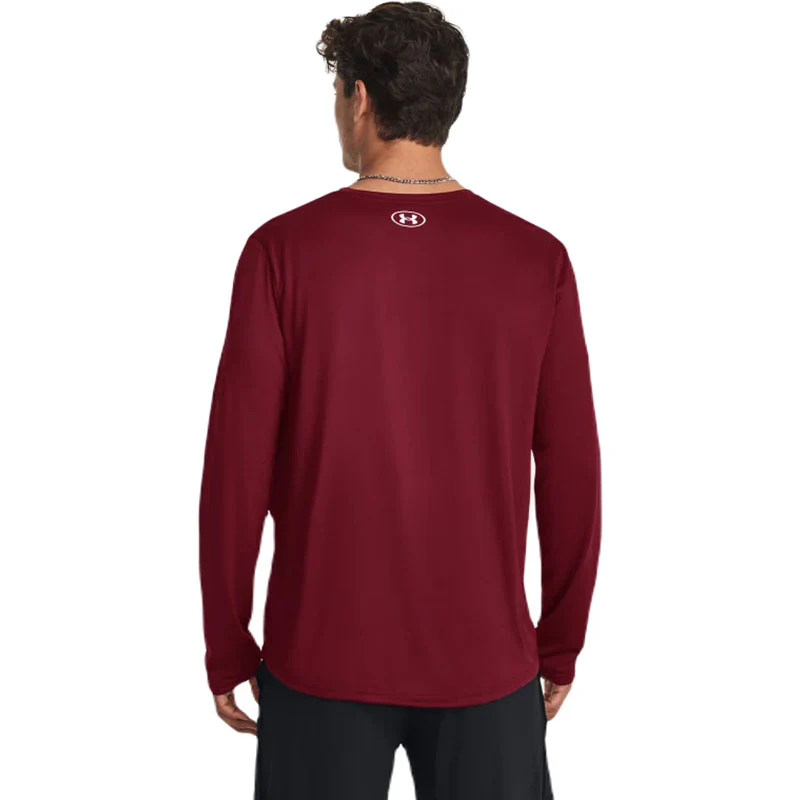 Under Armour Men's Cardinal/White Team Tech Long Sleeve - Image 4