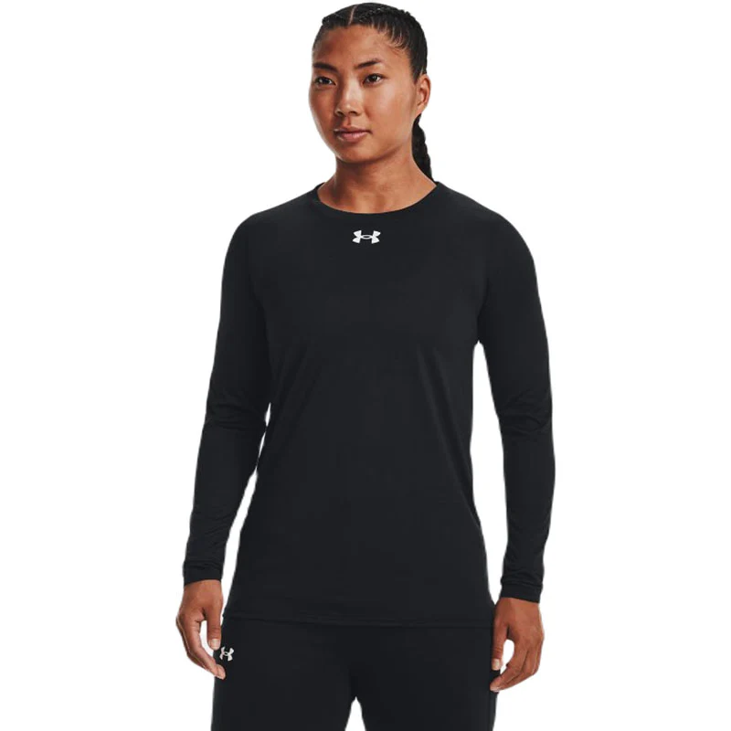 Under Armour Women's Black/White Team Tech Long Sleeve - Image 3