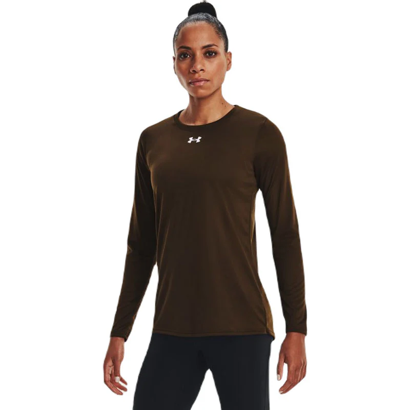 Under Armour Women's Cleveland Brown/White Team Tech Long Sleeve - Image 3