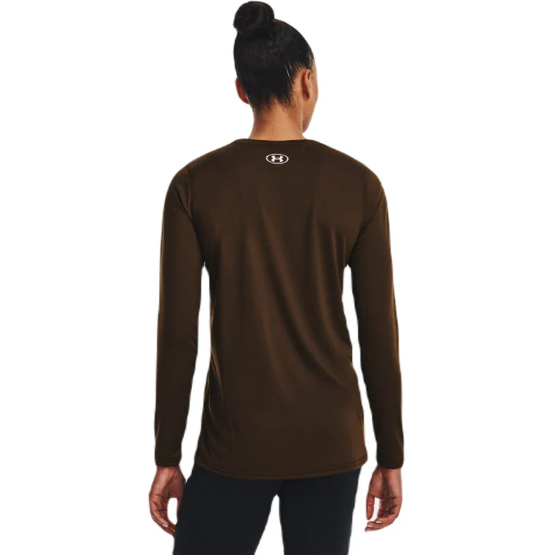 Under Armour Women's Cleveland Brown/White Team Tech Long Sleeve - Image 4