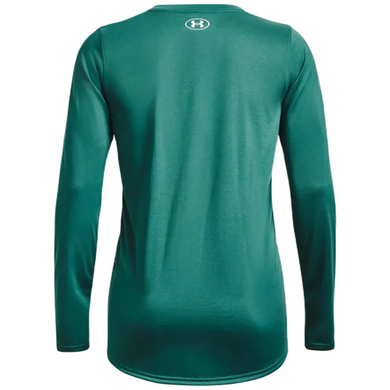 Under Armour Women's Coastal Teal/White Team Tech Long Sleeve - Image 2