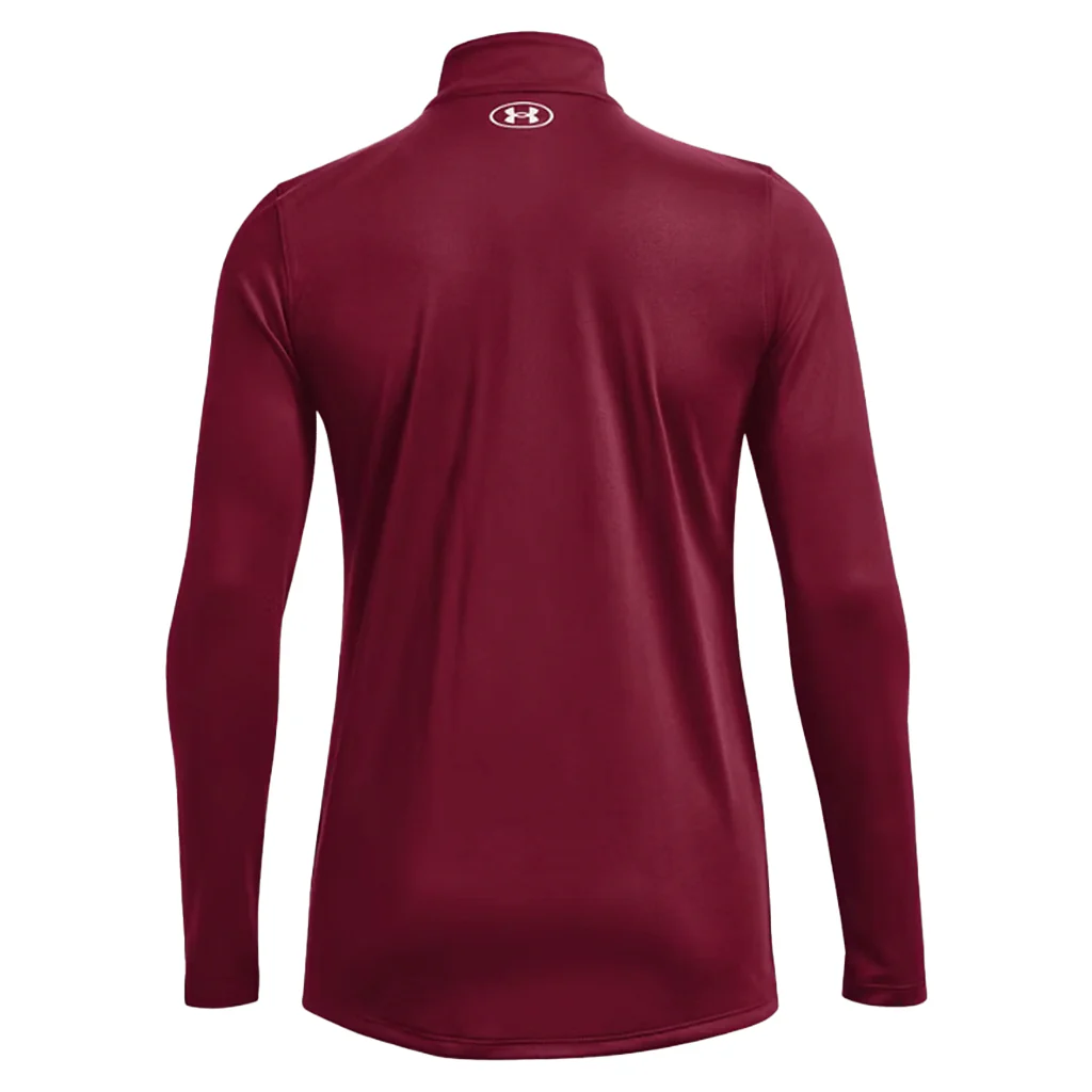 Under Armour Women's Cardinal/White Team Tech 1/2 Zip - Image 2