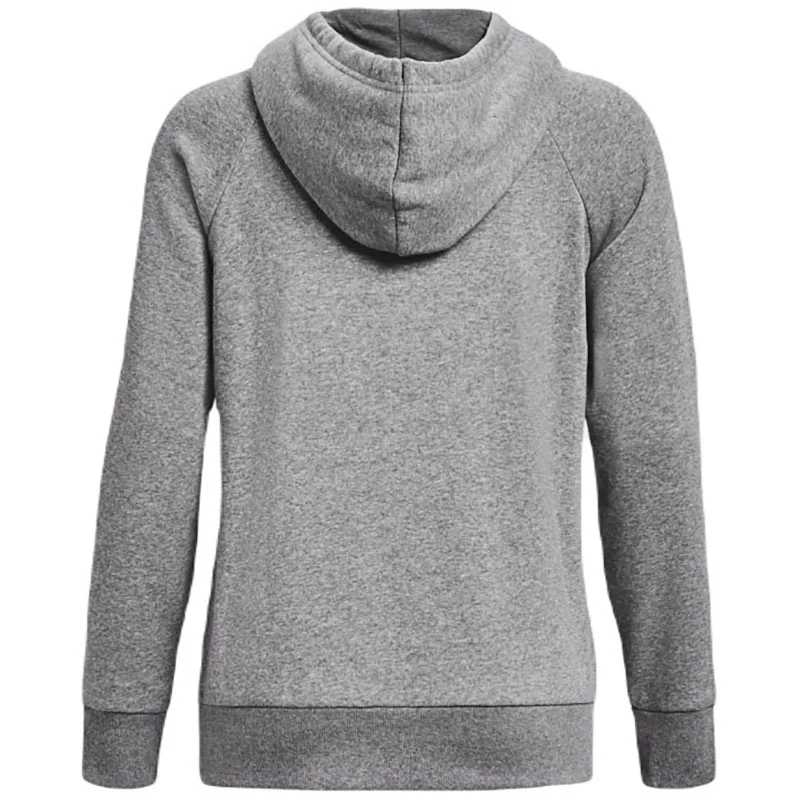 Under Armour Women's Castlerock Light Heather/Black Rival Fleece Hoodie - Image 2