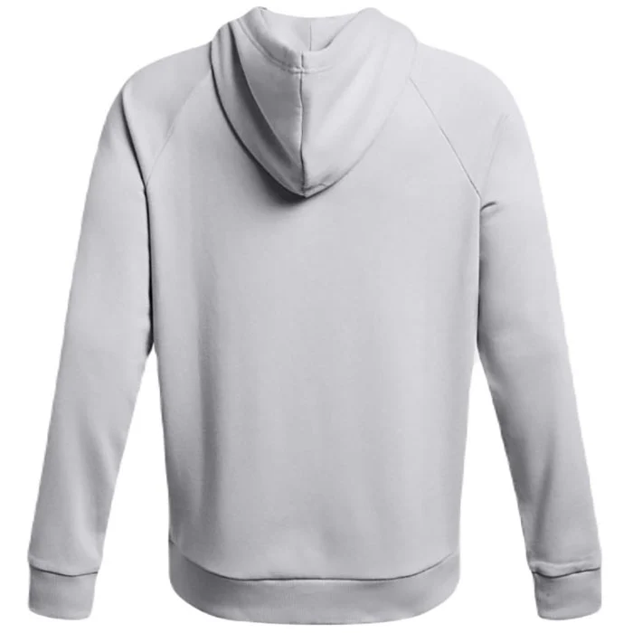 Under Armour Men's Mod Grey/White Rival Fleece Hoodie - Image 2
