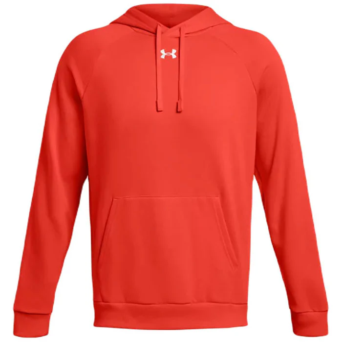 Under Armour Men's Dark Orange/White Rival Fleece Hoodie
