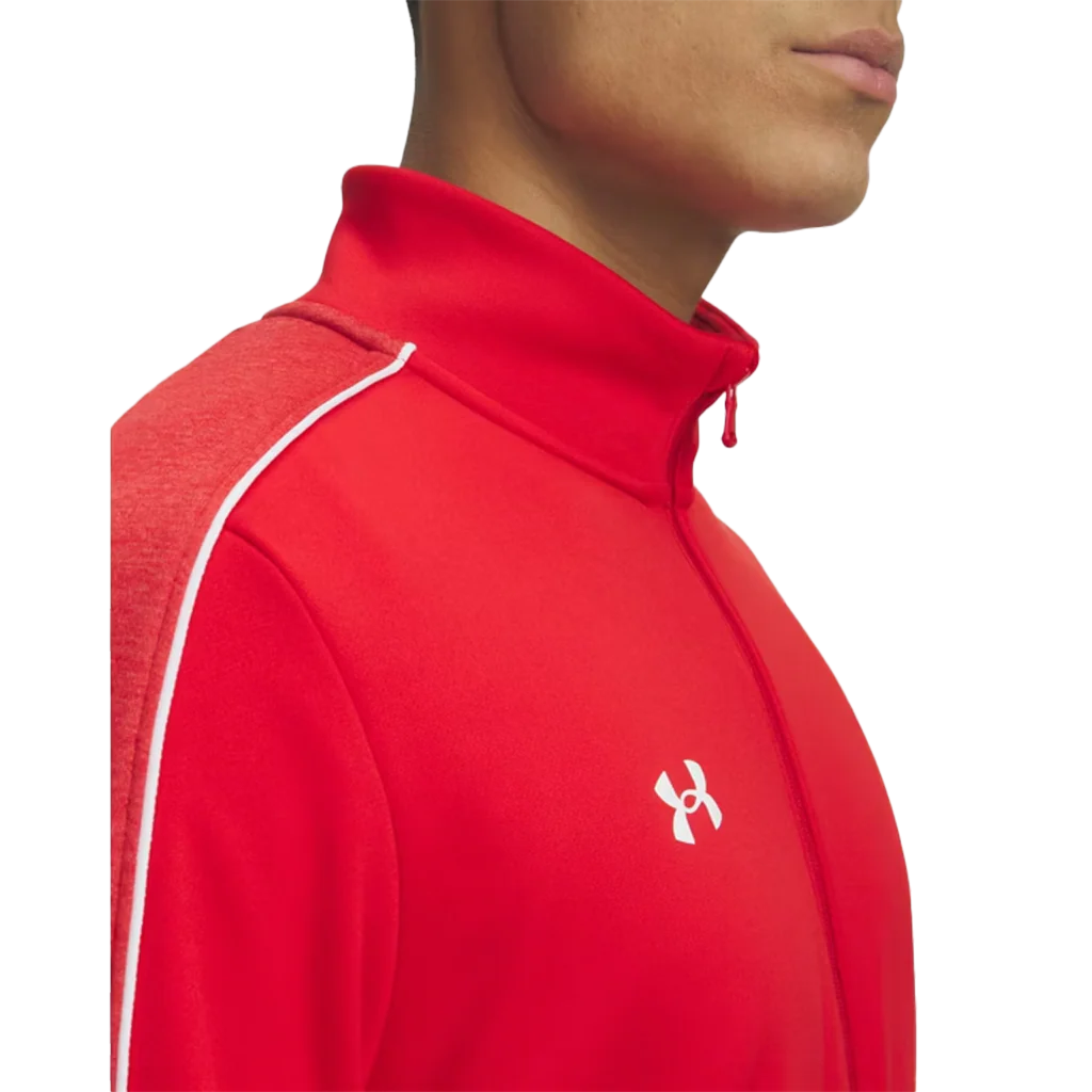 Under Armour Men's Red/White UA Command Full Zip Warm Up - Image 5