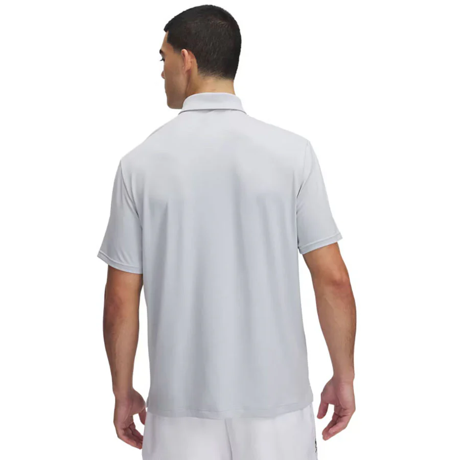 Under Armour Men's Mod Grey/White Drive Team Stripe Polo - Image 2
