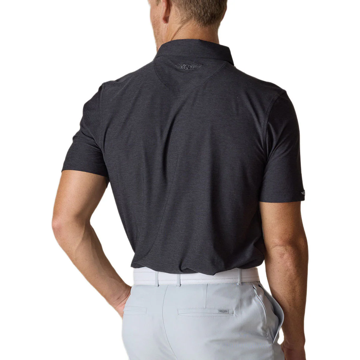 Straight Down Men's Dark Black Dodge Polo - Image 2