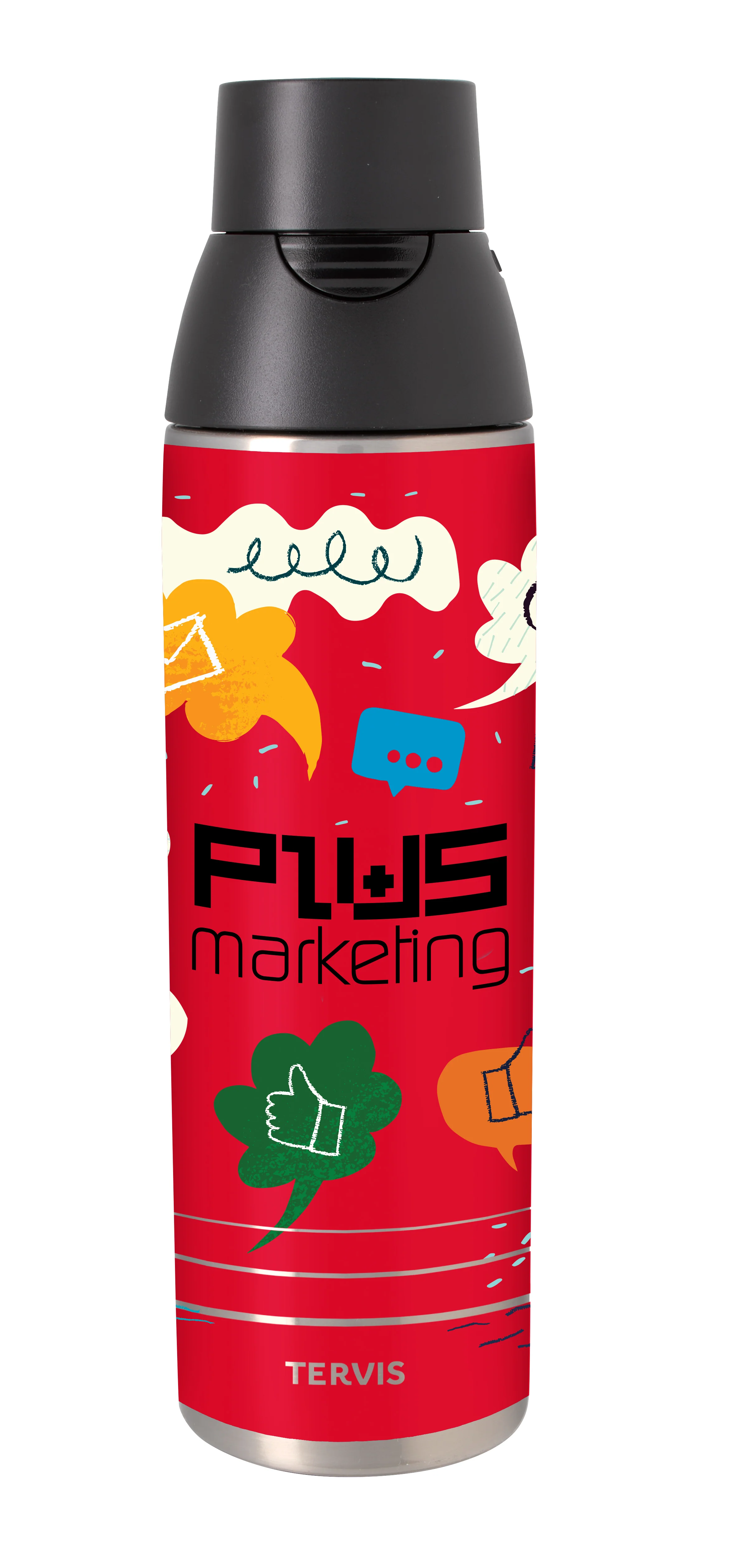 Tervis Red Stainless Steel Venture Bottle 26 oz. - Printed - Image 2