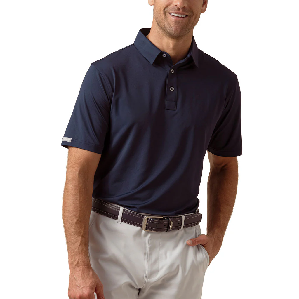 Straight Down Men's Indigo Olympic Polo