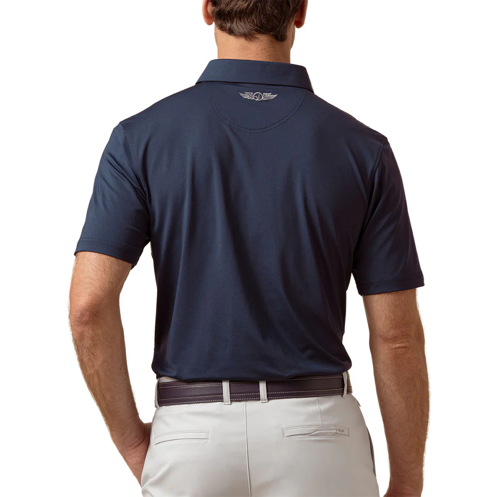 Straight Down Men's Indigo Olympic Polo - Image 2