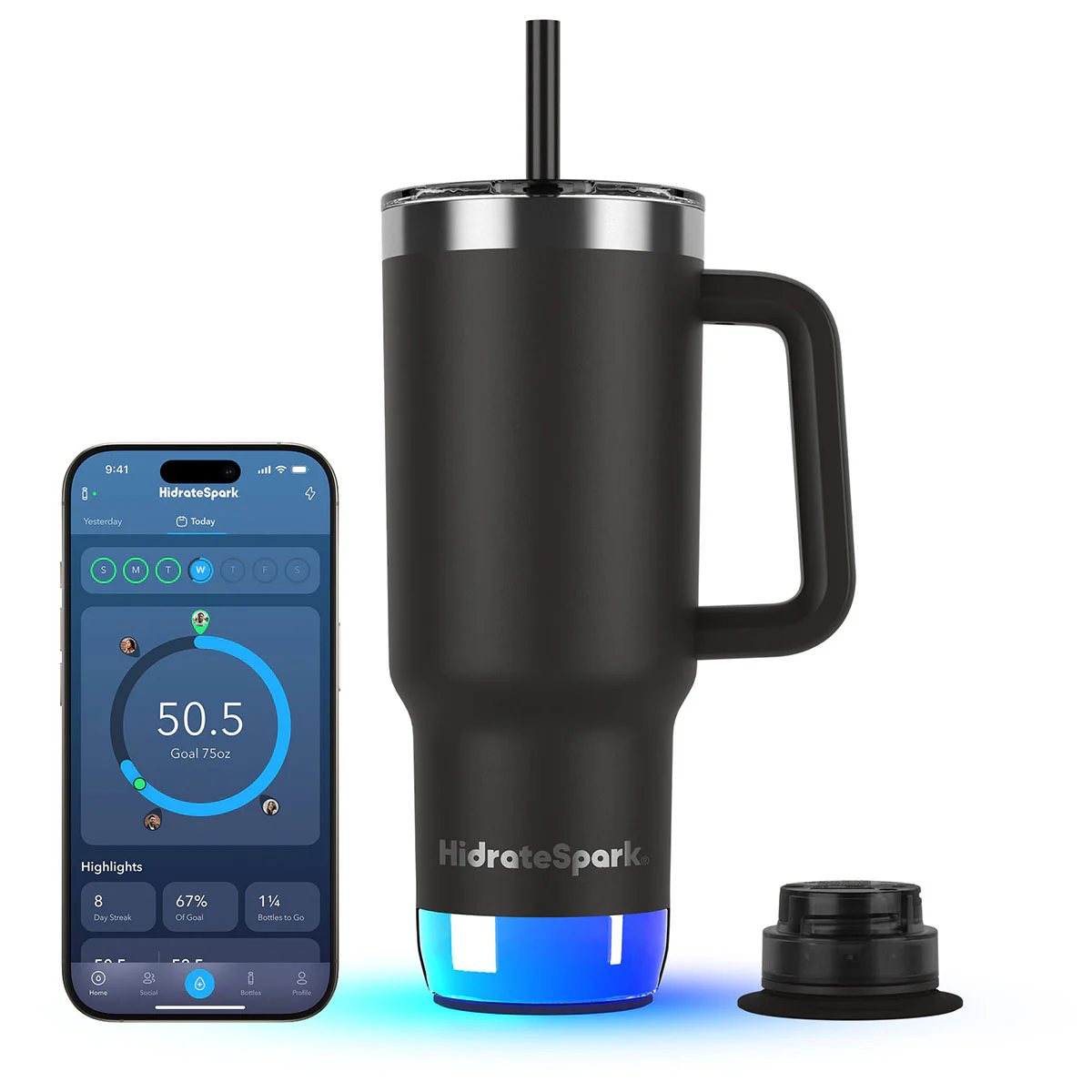 HidrateSpark Black PRO 2 – 30 oz Smart Tumbler - Image 5