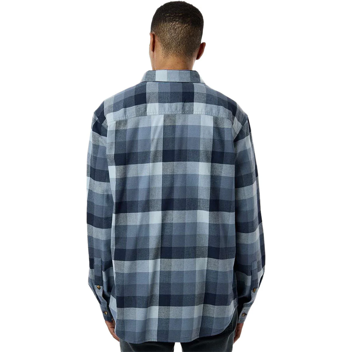Columbia Men's Collegiate Navy Multi Buffalo Check Cornell Woods Flannel Shirt - Image 4
