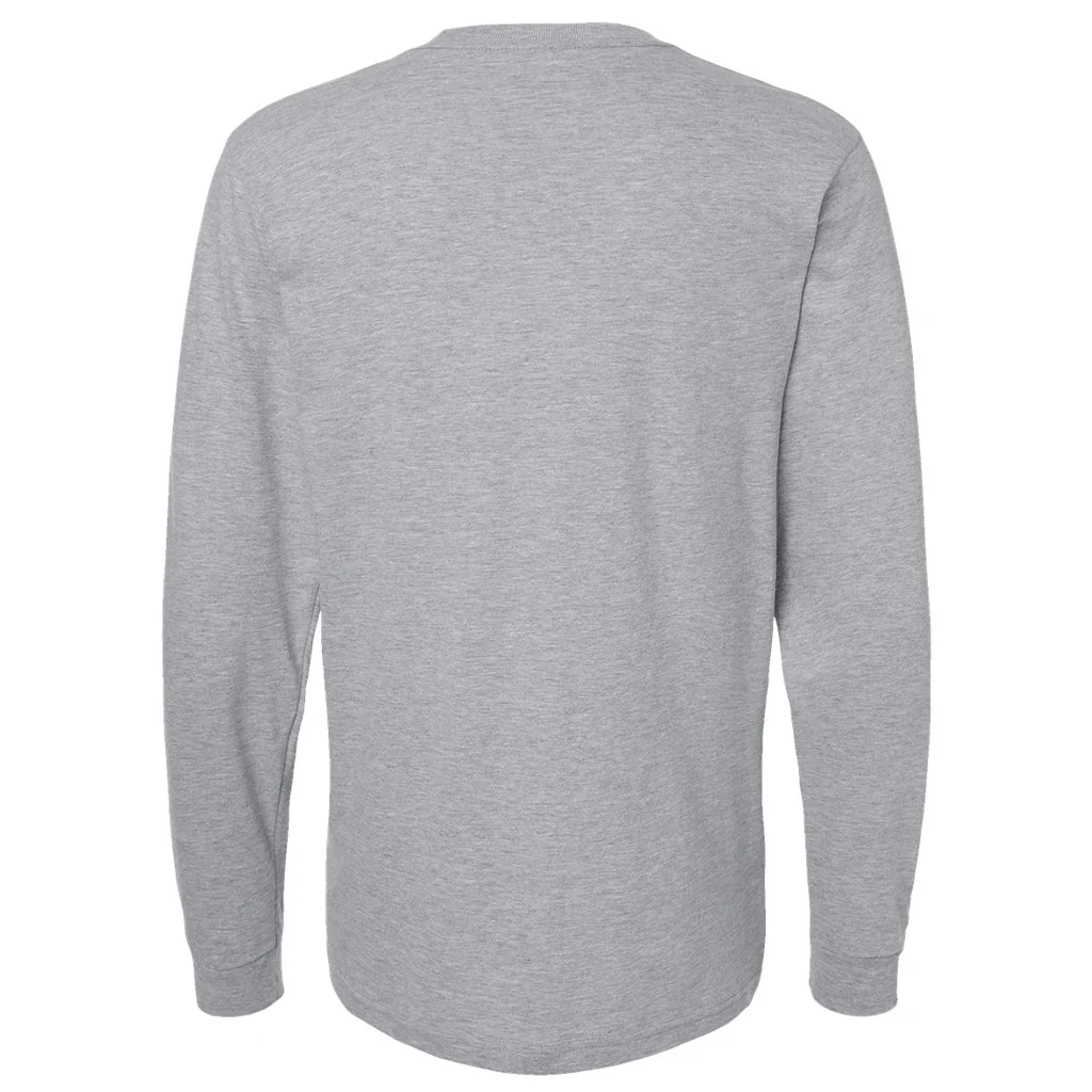 Tultex Unisex Heather Grey Fine Jersey Long Sleeve T-Shirt - Image 2