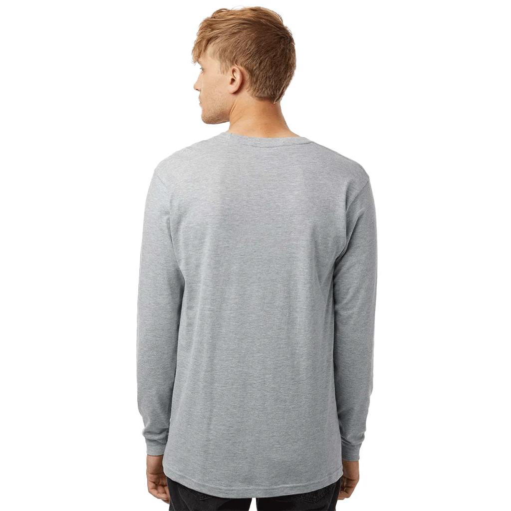 Tultex Unisex Heather Grey Fine Jersey Long Sleeve T-Shirt - Image 4