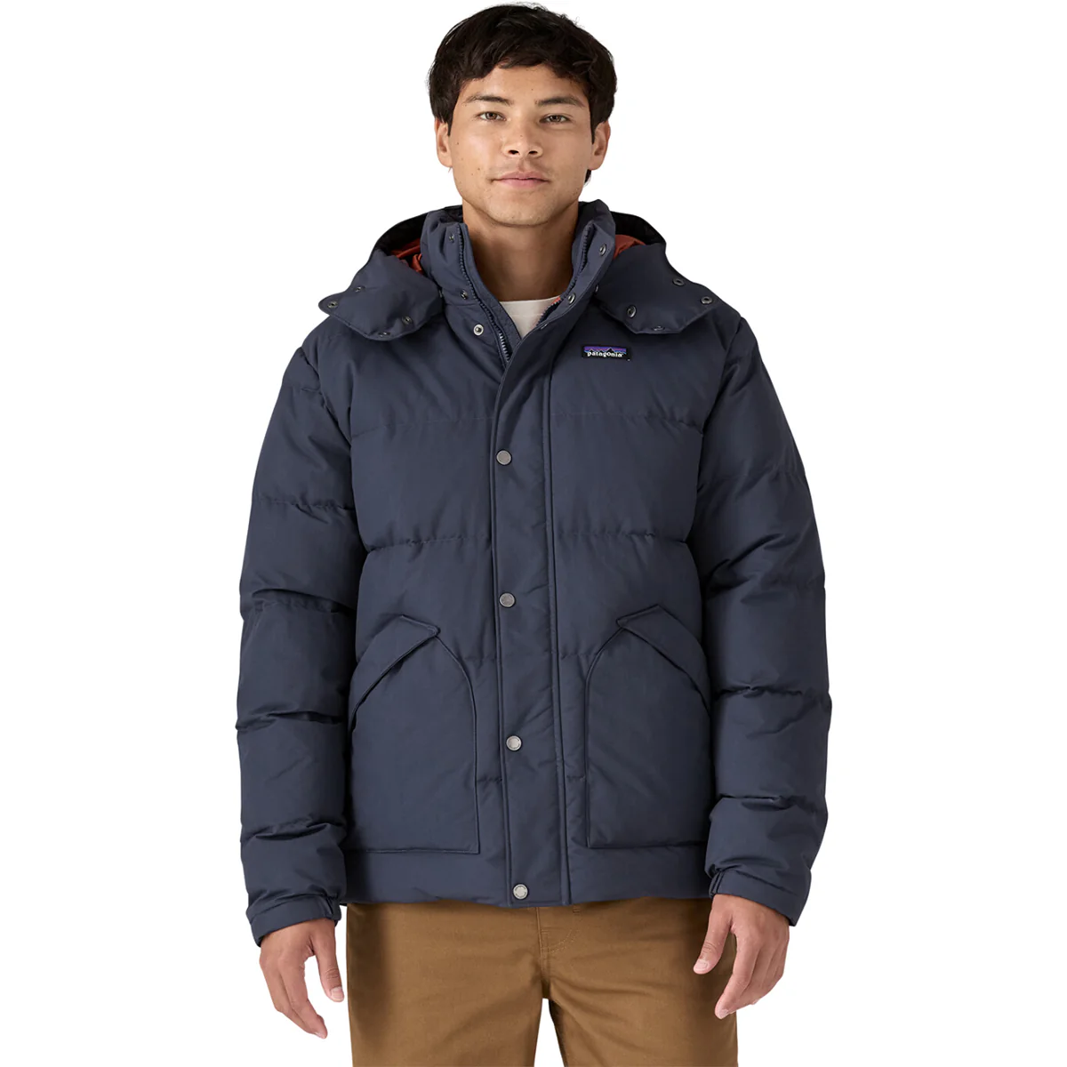 Patagonia Men's Smolder Blue w/Burnished Red Downdrift Jacket - Image 2