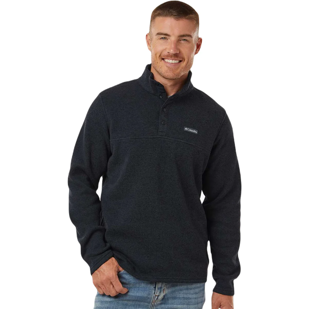 Columbia Men's Black Alto Pass Fleece Half Snap Pullover - Image 3