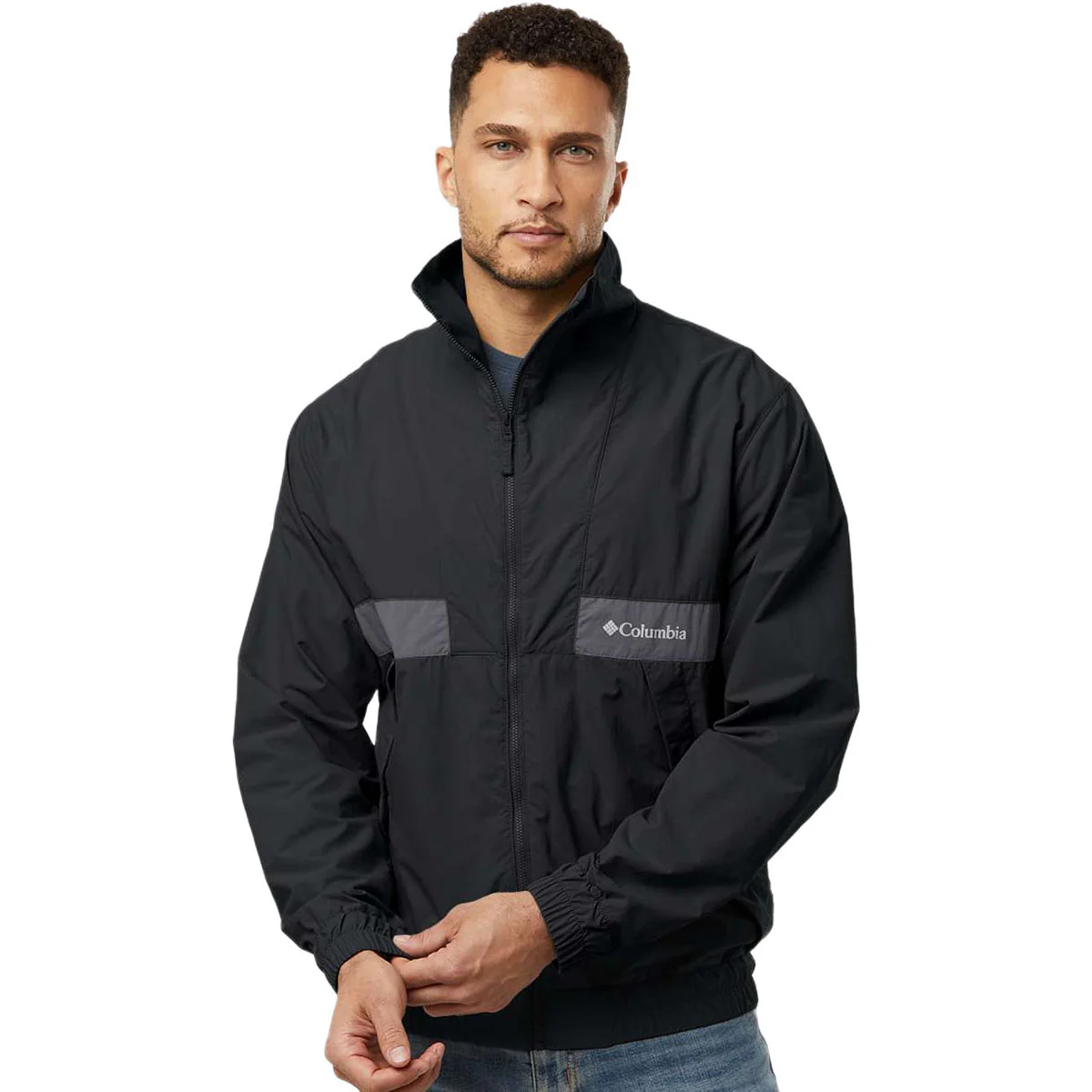 Columbia Men's Black/Shark Spire Valley Windbreaker - Image 3