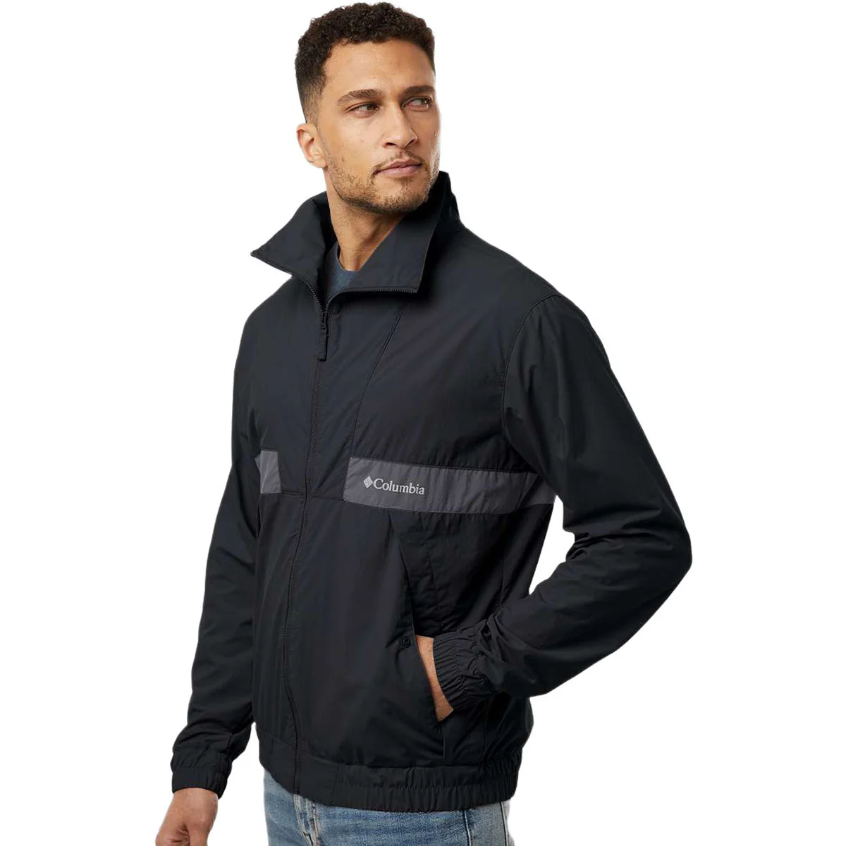 Columbia Men's Black/Shark Spire Valley Windbreaker - Image 5