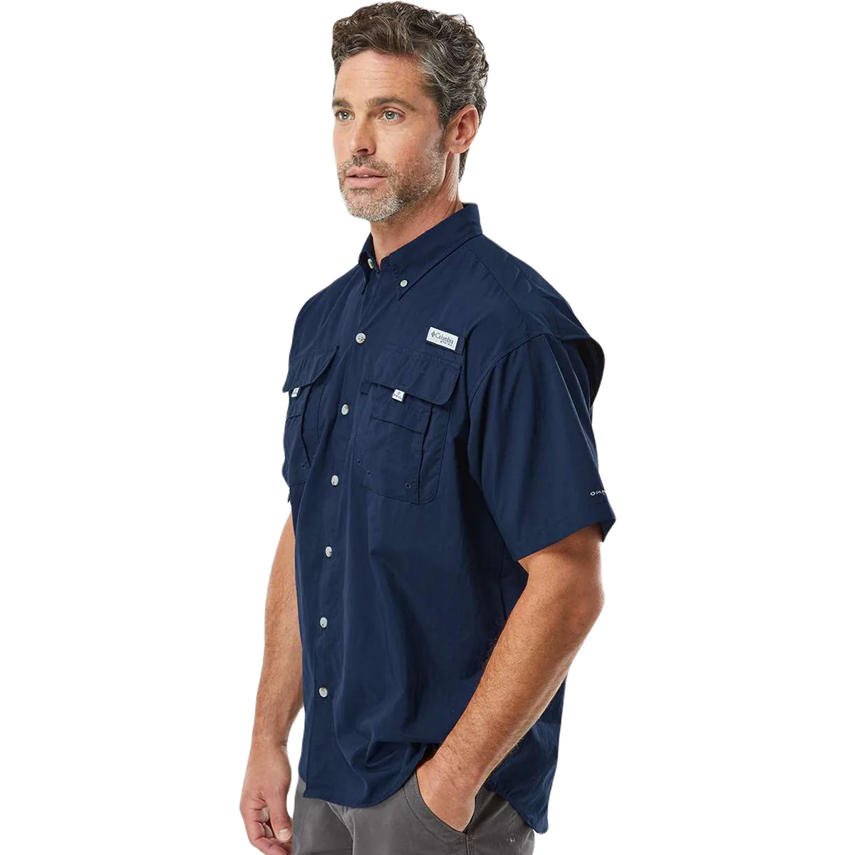 Columbia Men's Collegiate Navy PFG Bahama Short Sleeve Shirt - Image 5