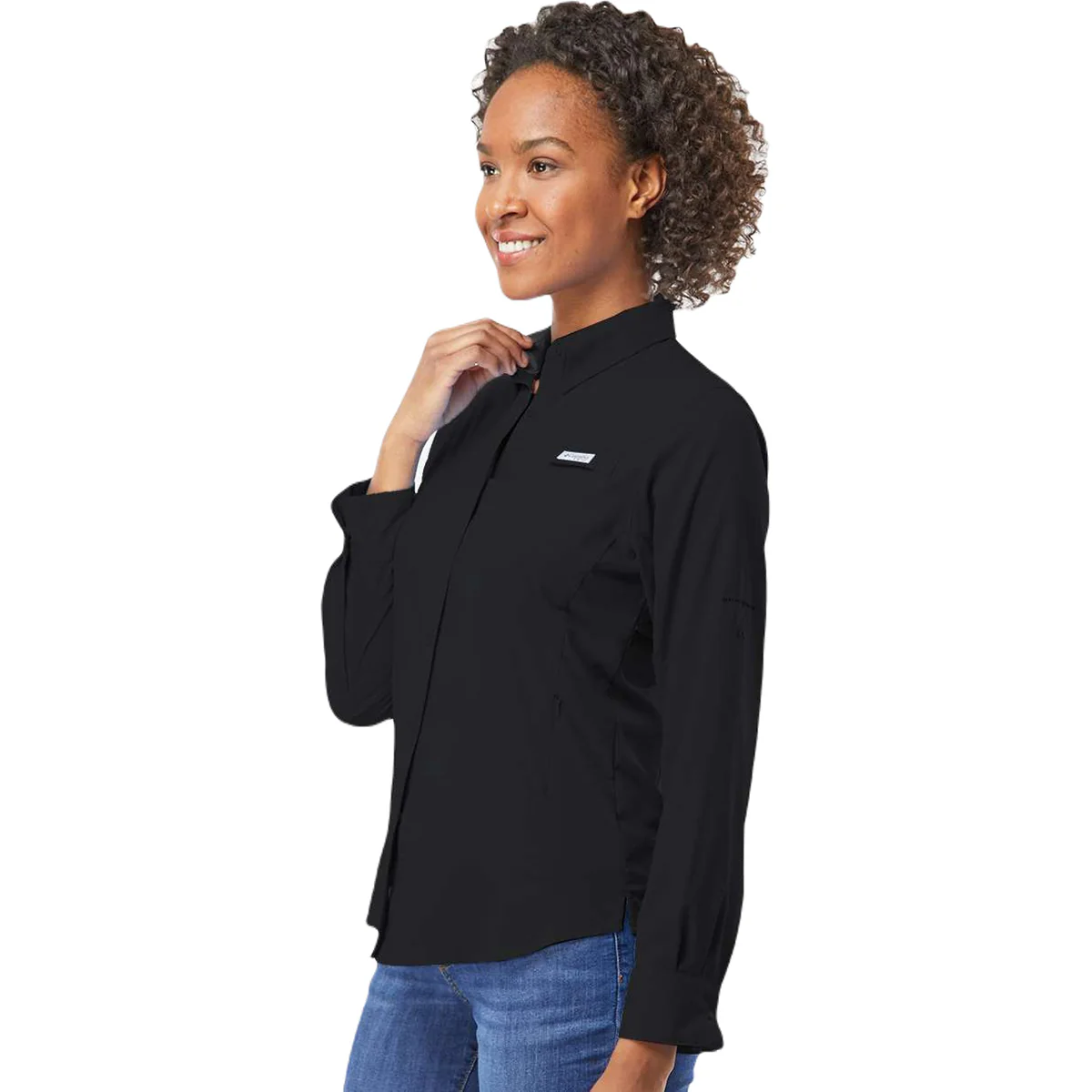 Columbia Women's Black PFG Tamiami Long Sleeve Shirt - Image 5