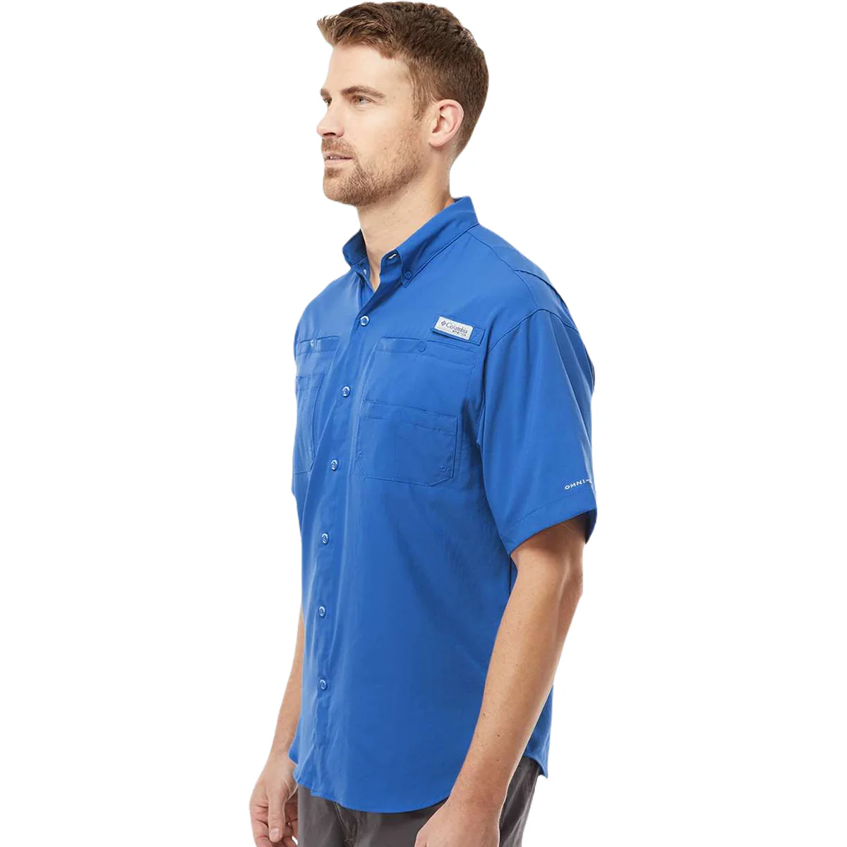 Columbia Men's Vivid Blue PFG Tamiami Short Sleeve Shirt - Image 5