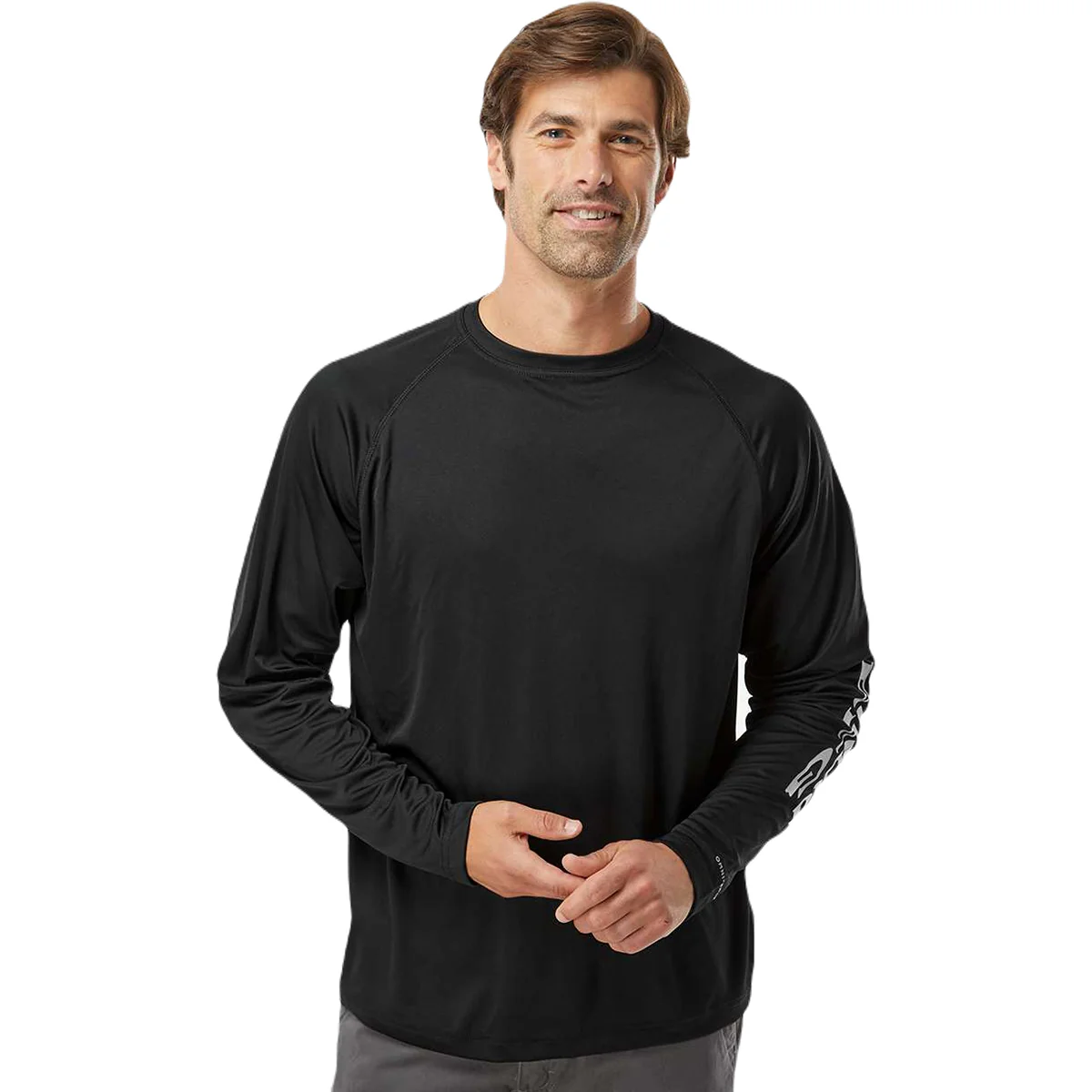 Columbia Men's Black/Cool Grey PFG Terminal Tackle Long Sleeve T-Shirt - Image 3